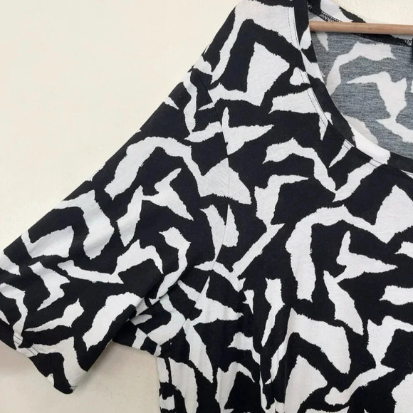 Q'Neel Nordic Design Womens 22 Scoop  Neck Abstract Print Lagenlook Midi Dress - Picture 7 of 14